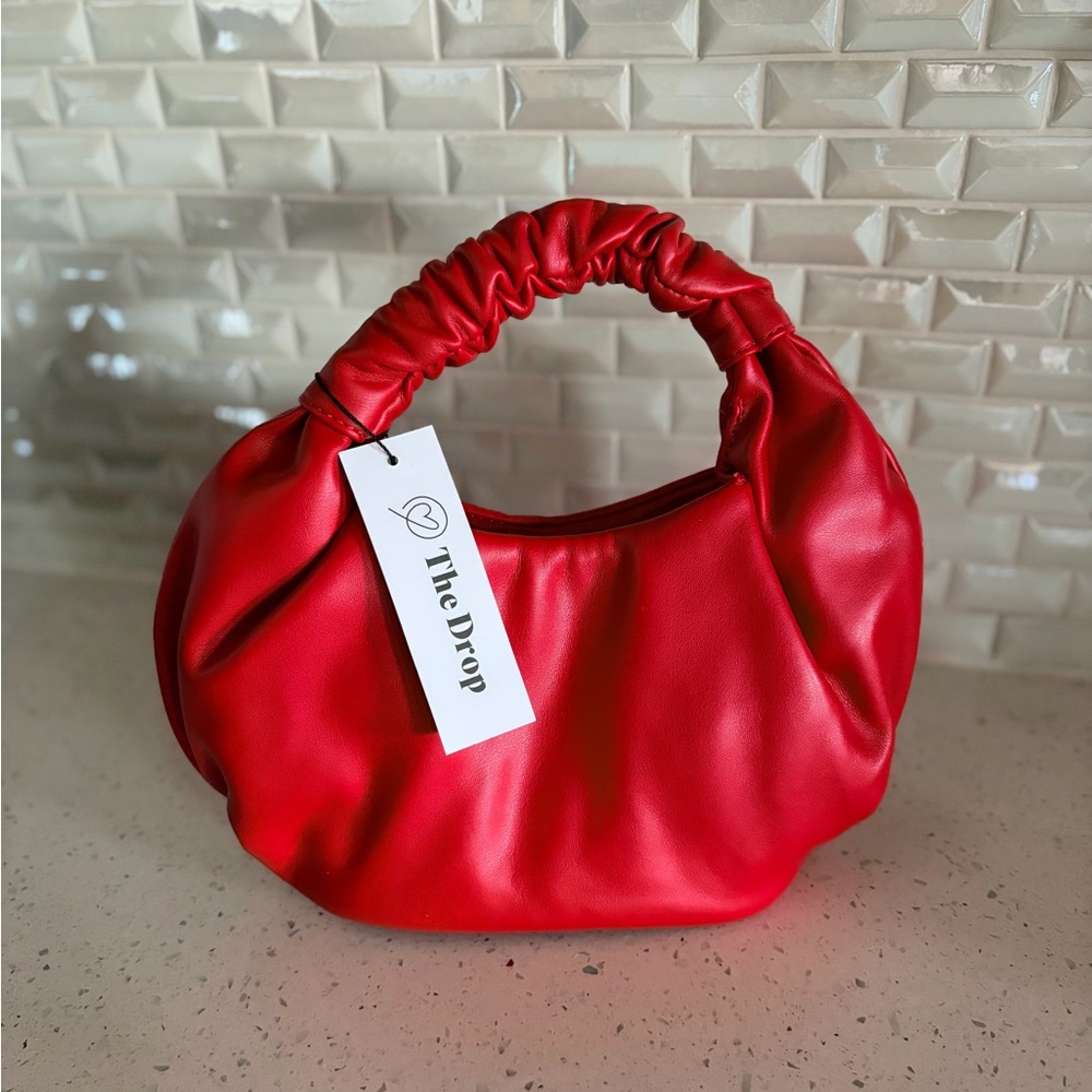 NWT The Drop Top Handle Red Vegan Leather Purse